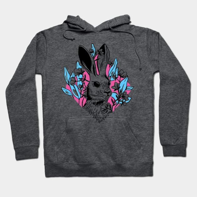 Rabbit Floral Cute Hoodie by Shop Ovov